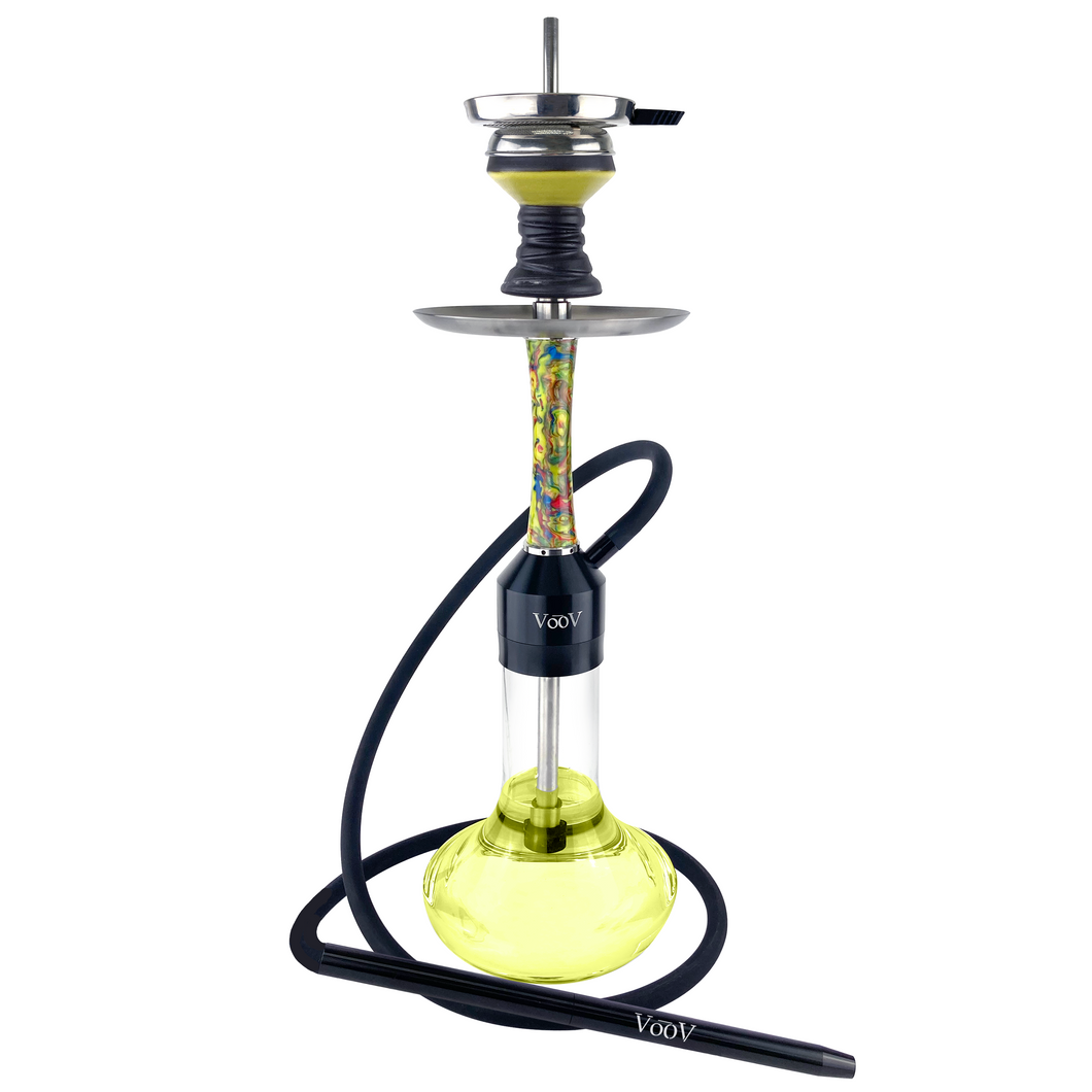 VooV Professional Yellow Multicolor Stainless Steel Hookah Set - Rezin