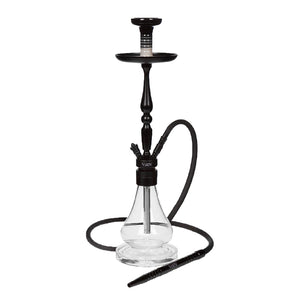 VooV 25" Modern German Style Black Aluminum Hookah with Clear Vase - Classix