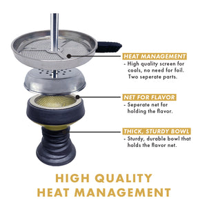 VooV Professional Yellow Multicolor Stainless Steel Hookah Set - Rezin