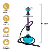 Load image into Gallery viewer, VooV Professional Blue Multicolor Stainless Steel Hookah Set - Rezin