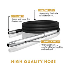 Load image into Gallery viewer, VooV Lit High Grade Black Silicone Hookah Hose with Aluminum Handle