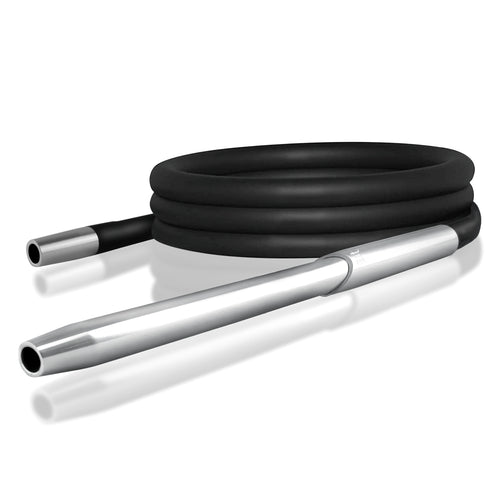 VooV Lit High Grade Black Silicone Hookah Hose with Aluminum Handle