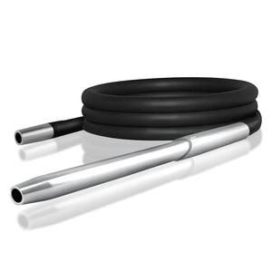 VooV Lit High Grade Black Silicone Hookah Hose with Aluminum Handle