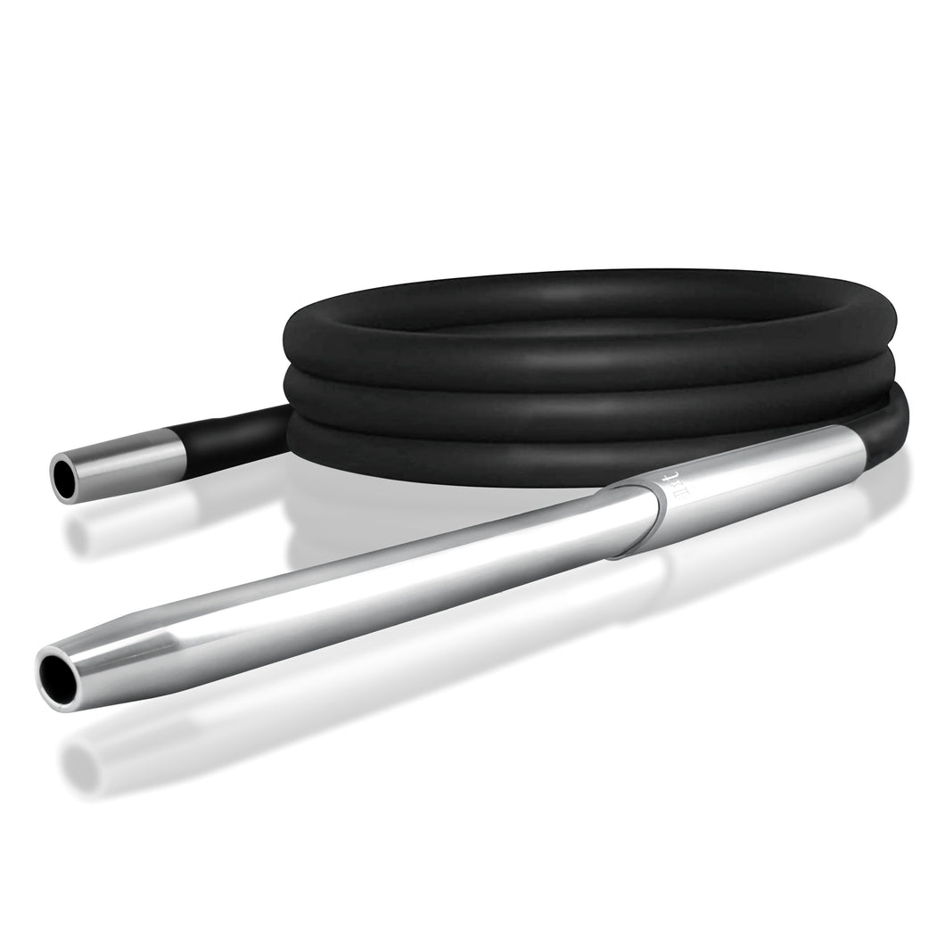 VooV Lit High Grade Black Silicone Hookah Hose with Aluminum Handle